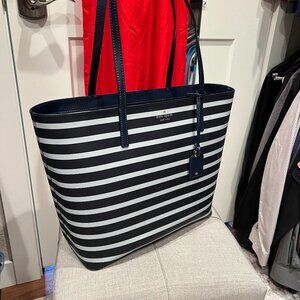 Kate Spade Navy Blue and Grey striped tote- Almost New Without Tags Attached
